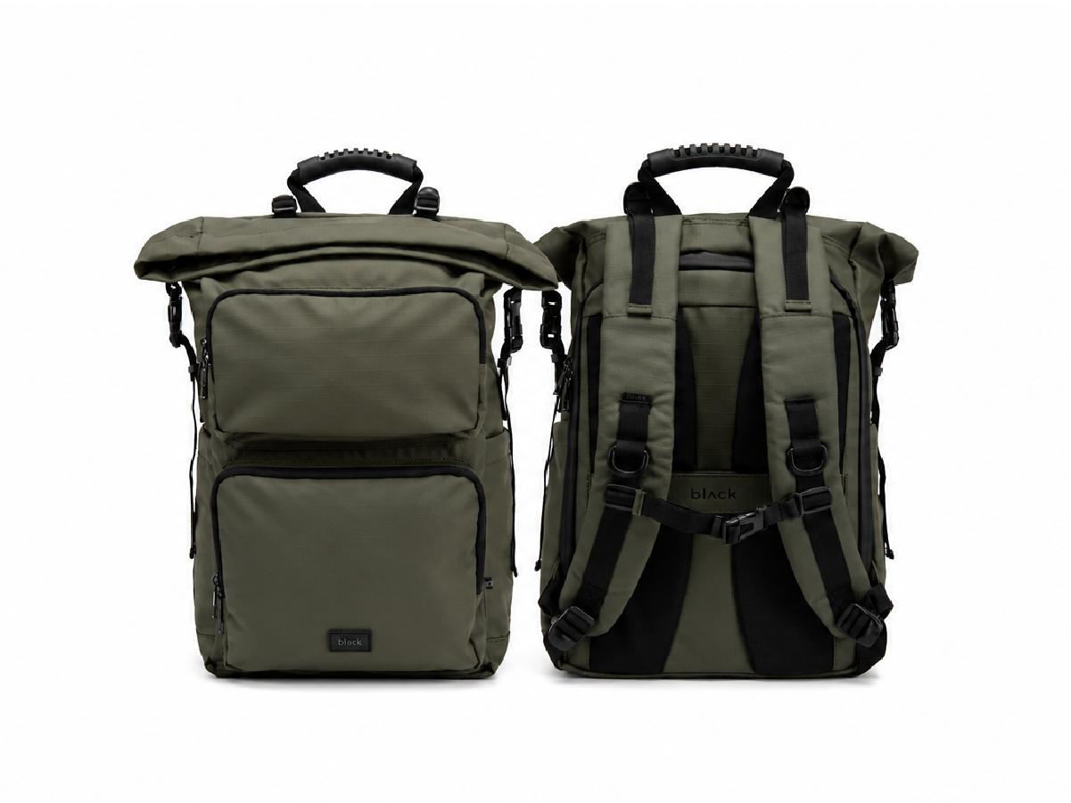 Black — mochilas rolltop