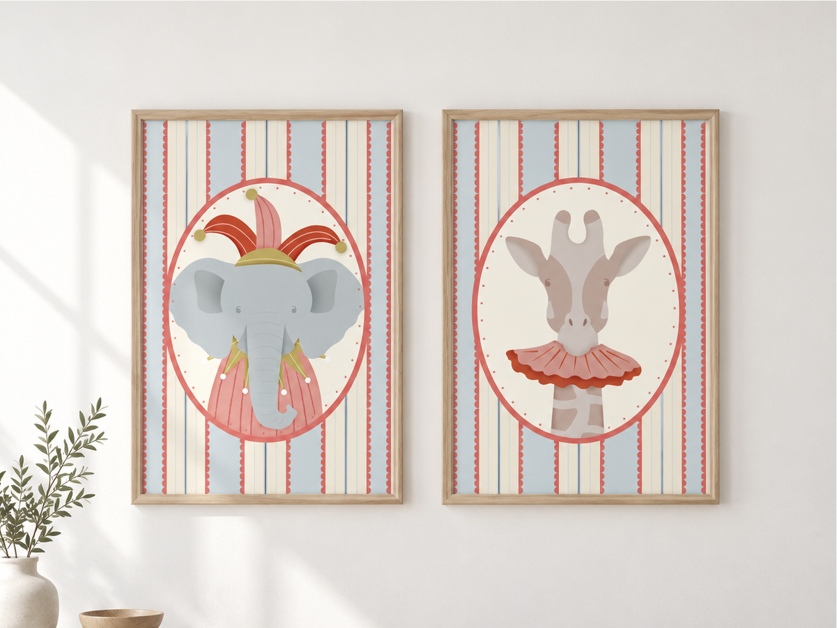 Ilustraciones — cuadros circo enmarcados