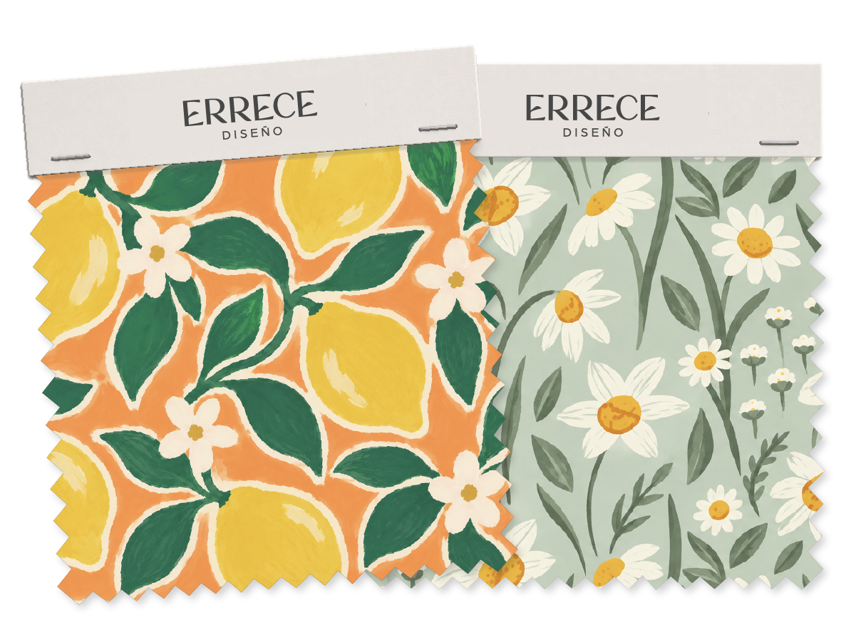 Pattern — limones y margaritas