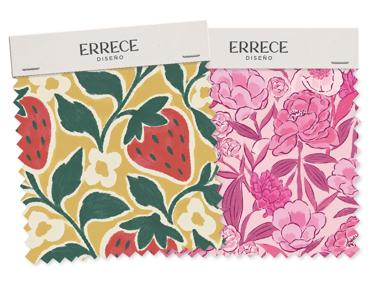 Pattern — frutillas y peonías