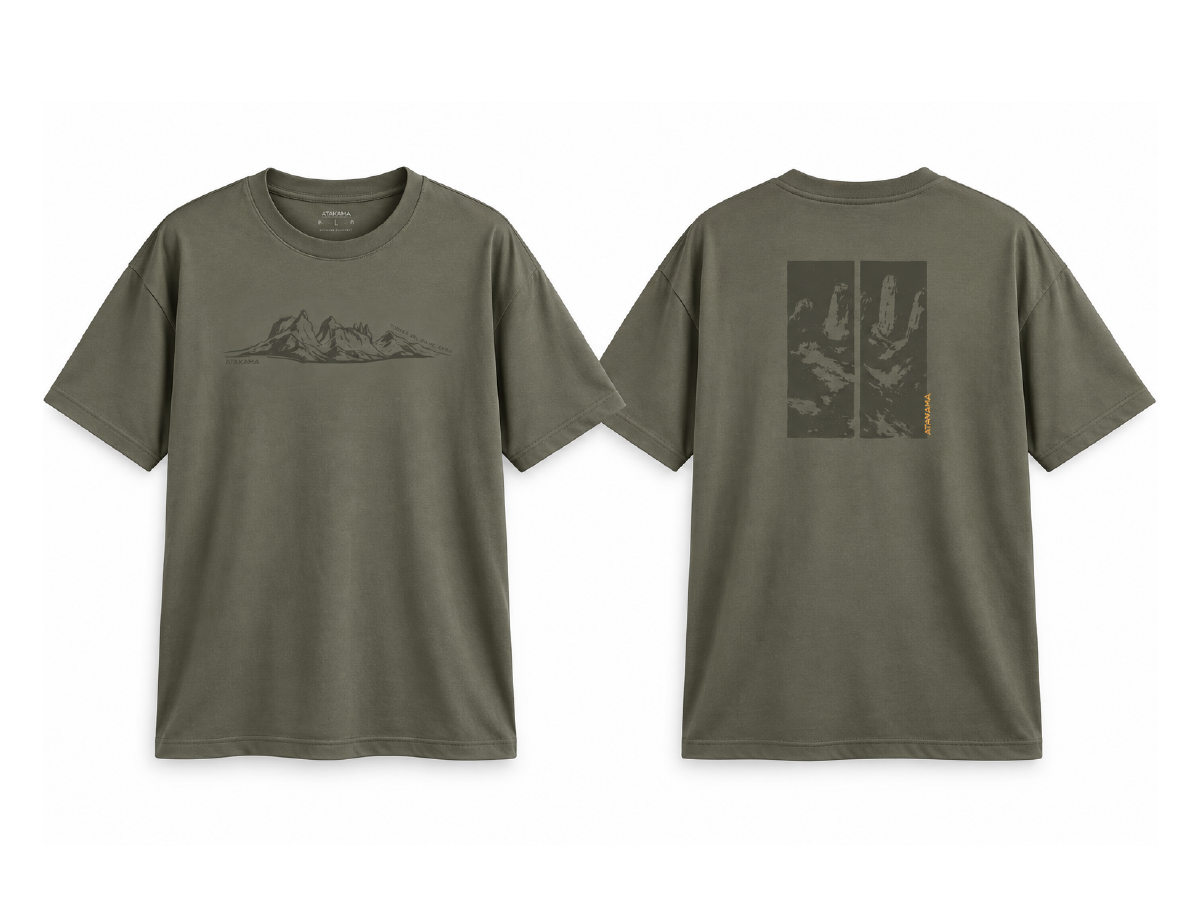 Atakama — polera verde manos