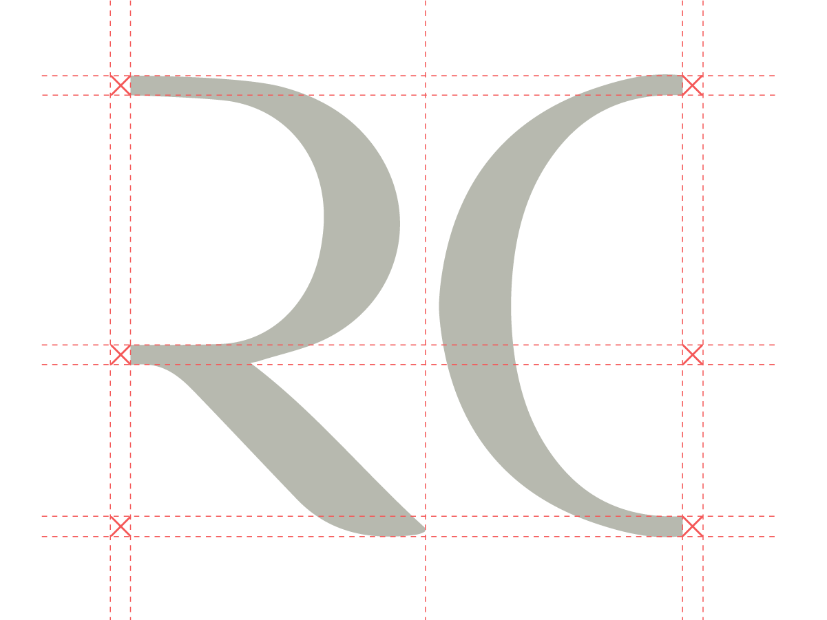 Construcción geométrica del isotipo RC
